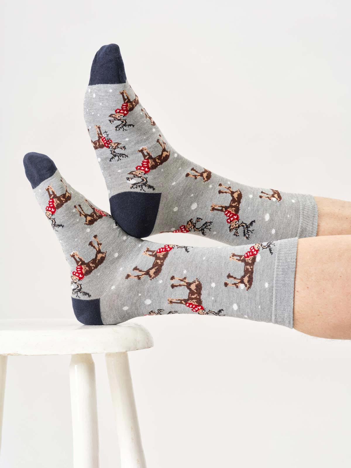 Mens Christmas Animals Bamboo Gift Box Of 4 Socks