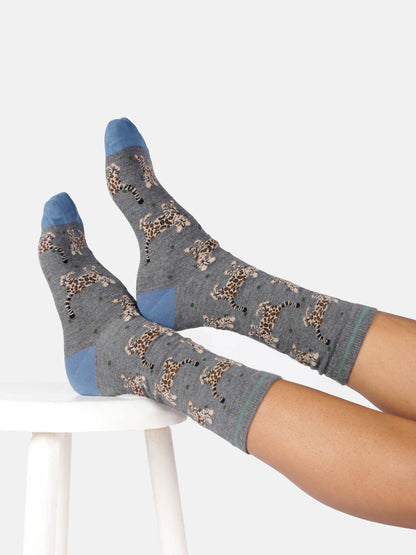 Womens Cats And Dogs Bamboo Crew Socks