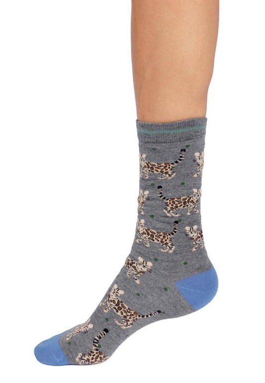 Womens Cats And Dogs Bamboo Crew Socks