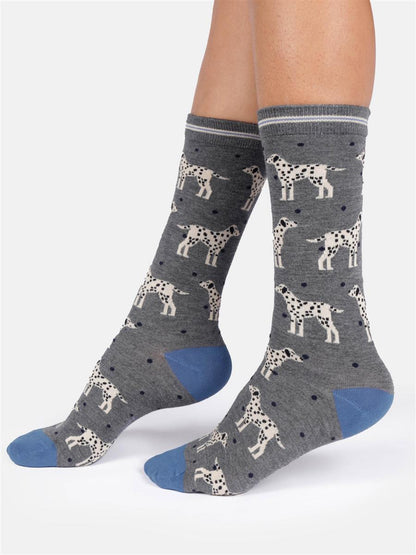 Womens Cats And Dogs Bamboo Crew Socks