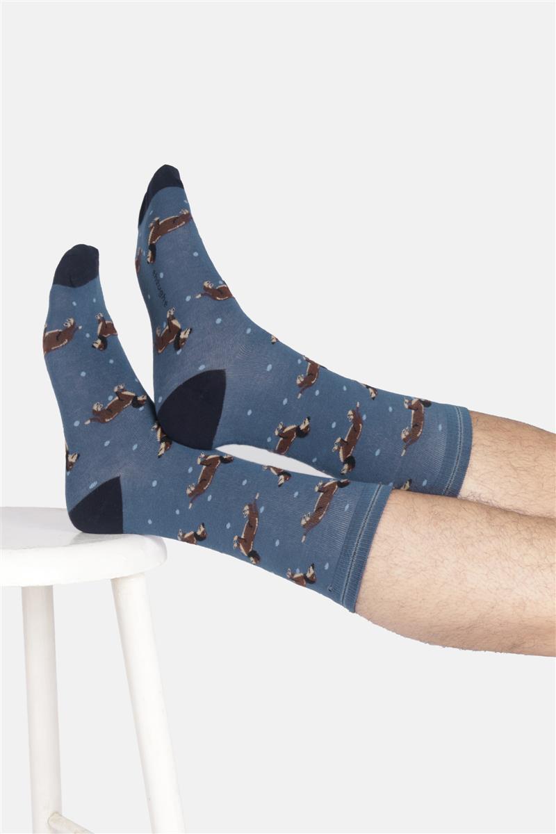 Womens Cats And Dogs Bamboo Crew Socks