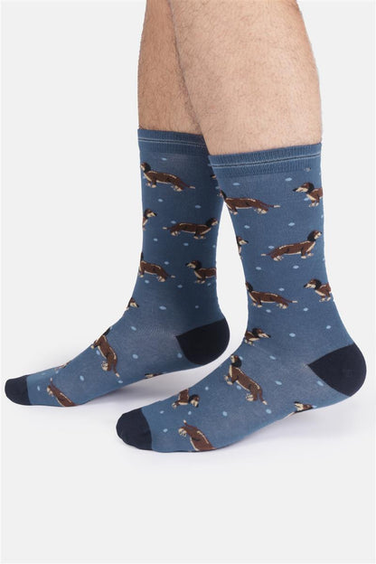 Womens Cats And Dogs Bamboo Crew Socks