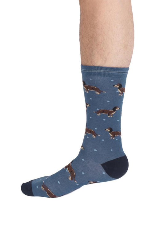 Womens Cats And Dogs Bamboo Crew Socks