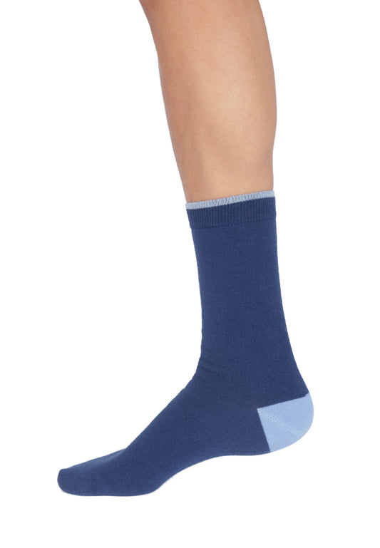 Womens Modal Tipped Crew Socks - Marlowe nature