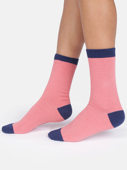 Womens Modal Stripe Crew Socks - Marlowe nature