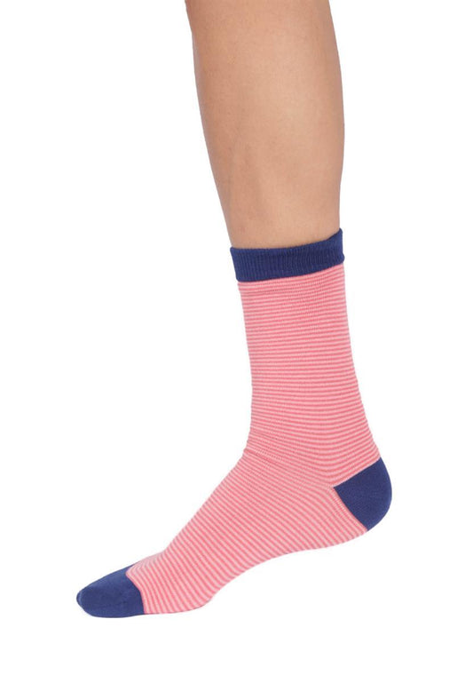 Womens Modal Stripe Crew Socks