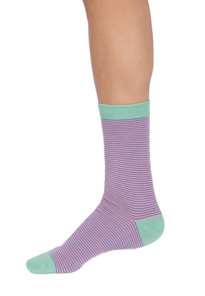Womens Modal Stripe Crew Socks - Marlowe nature