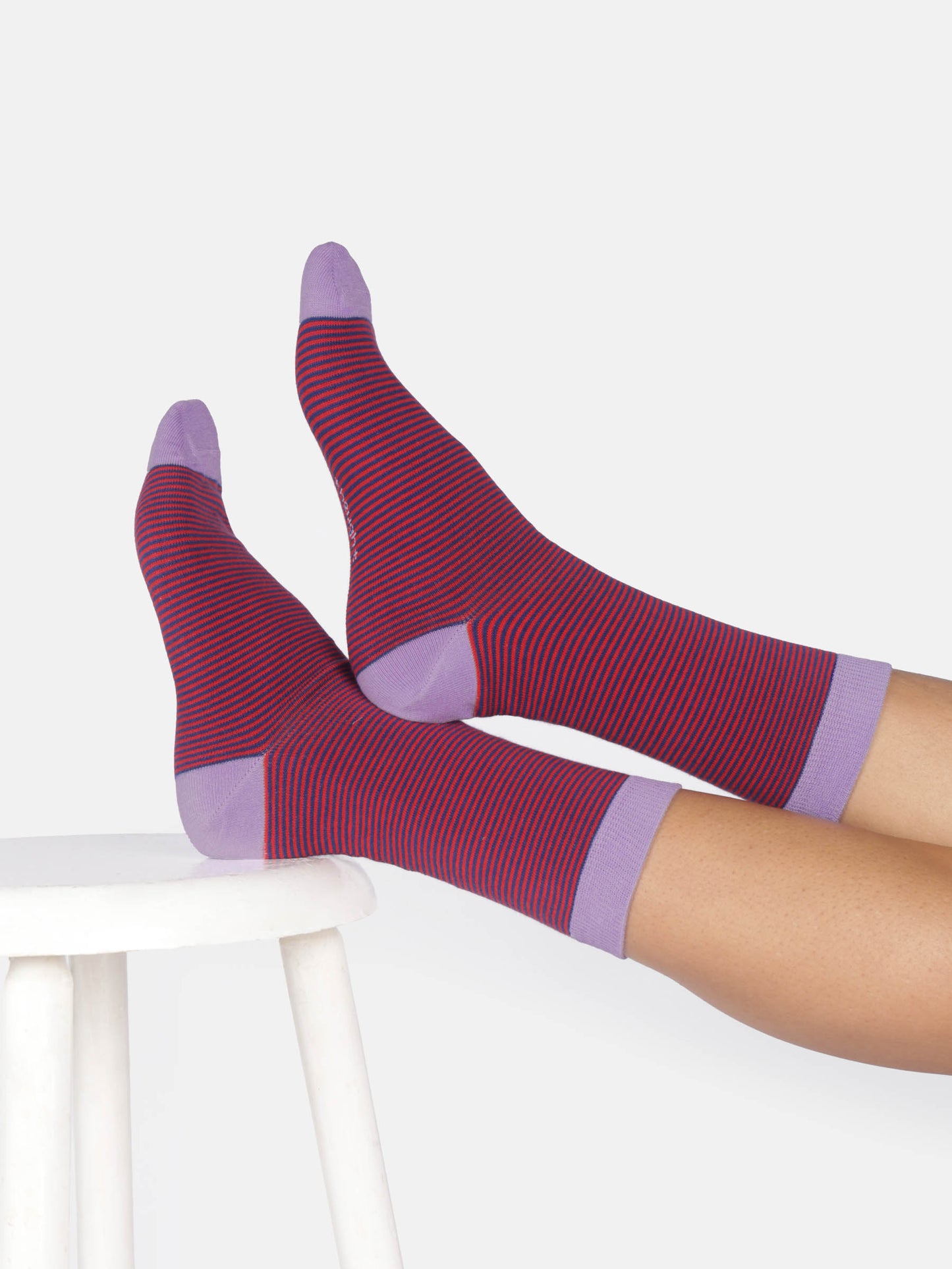 Womens Modal Stripe Crew Socks - Marlowe nature
