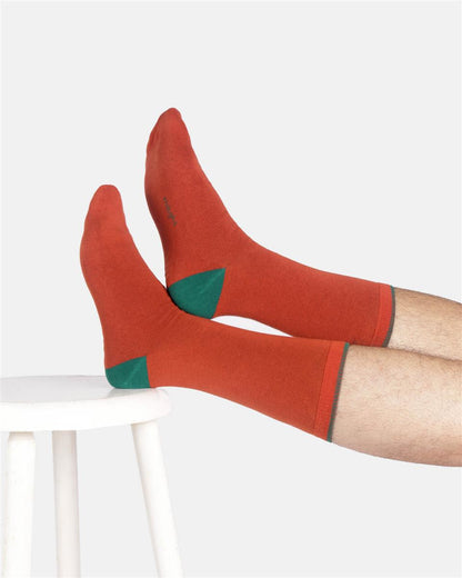 Mens Modal Tipped Crew Socks - Marlowe nature