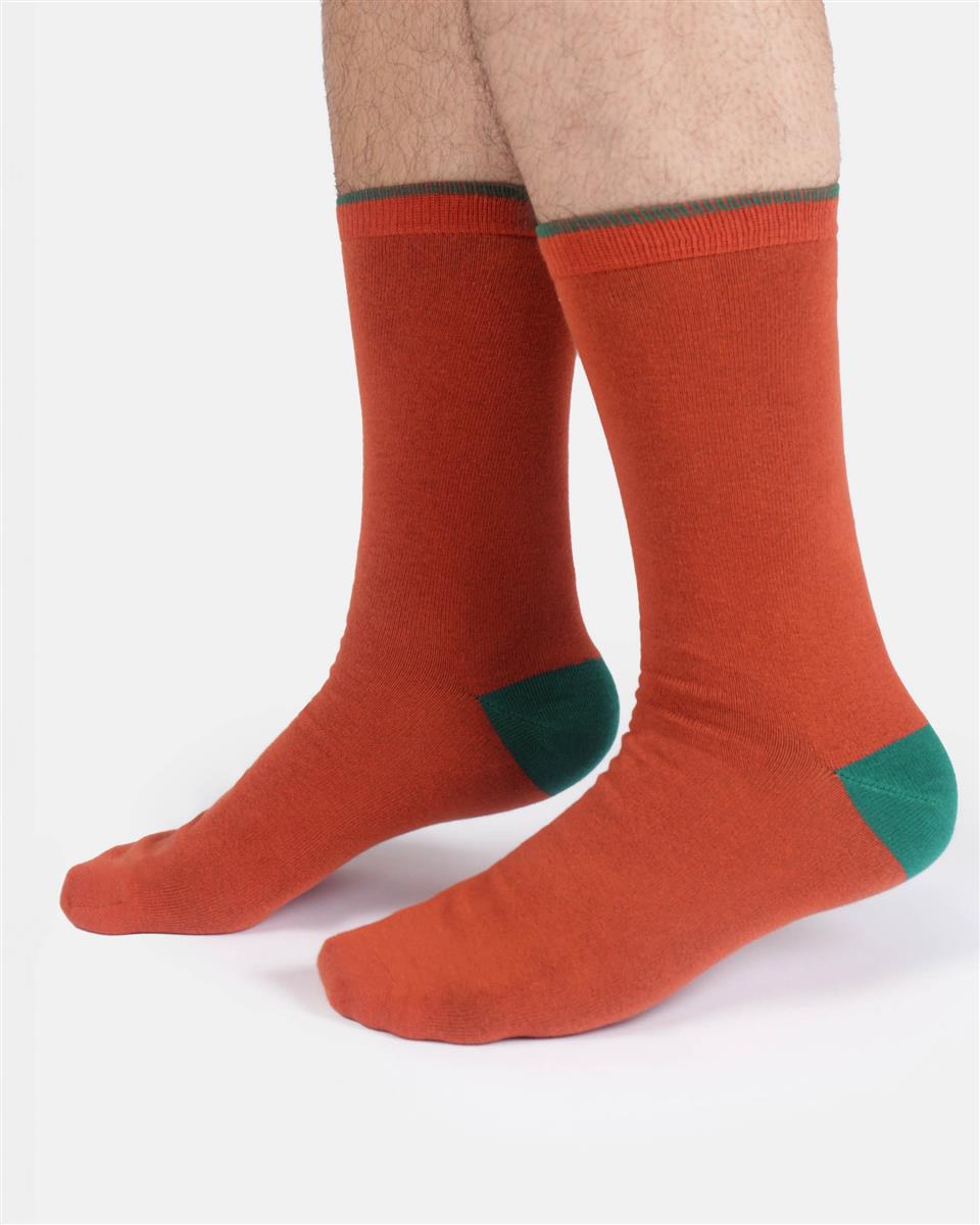 Mens Modal Tipped Crew Socks - Marlowe nature