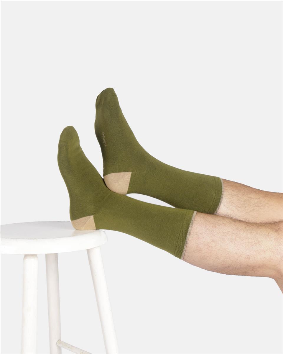 Mens Modal Tipped Crew Socks - Marlowe nature