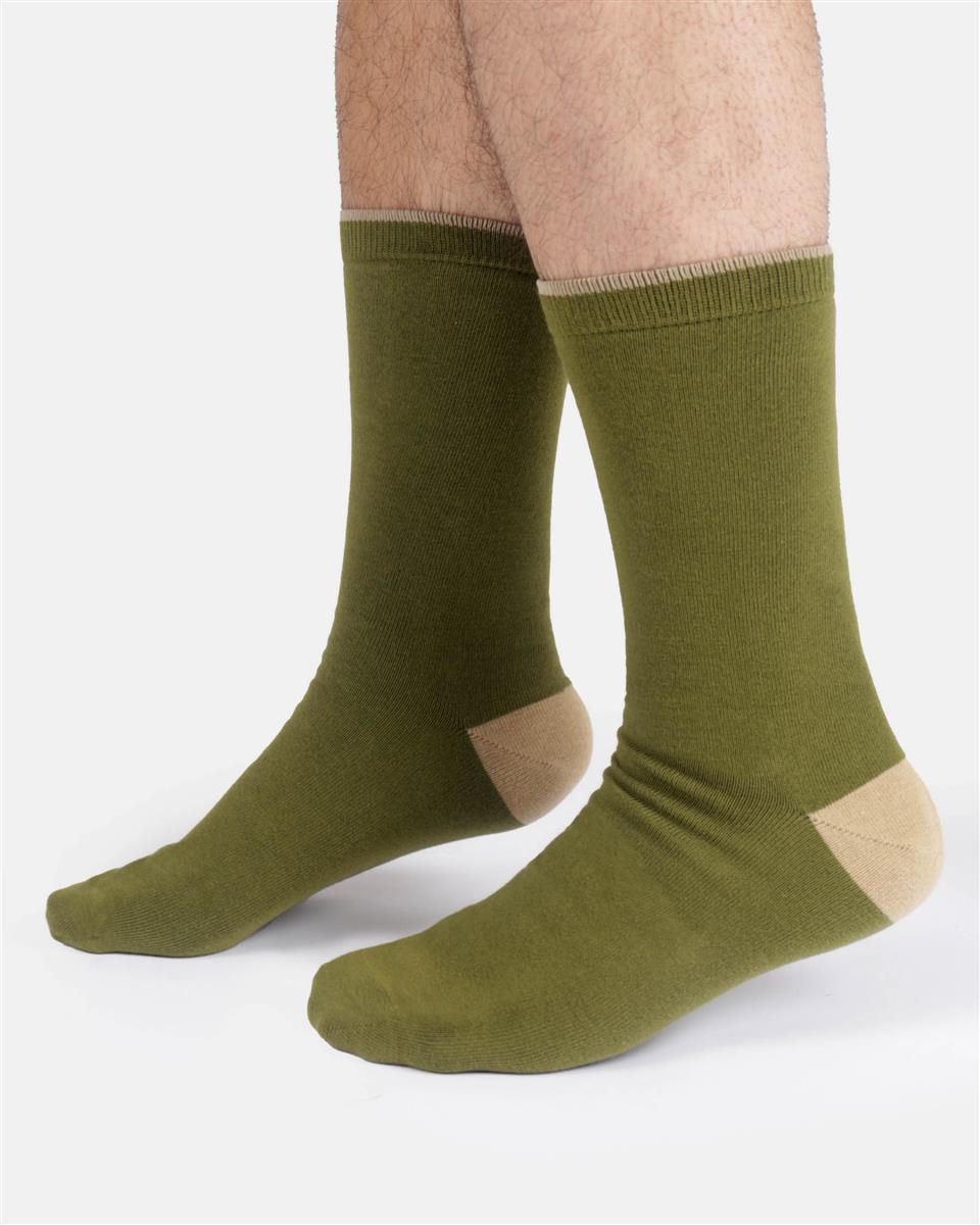 Mens Modal Tipped Crew Socks - Marlowe nature