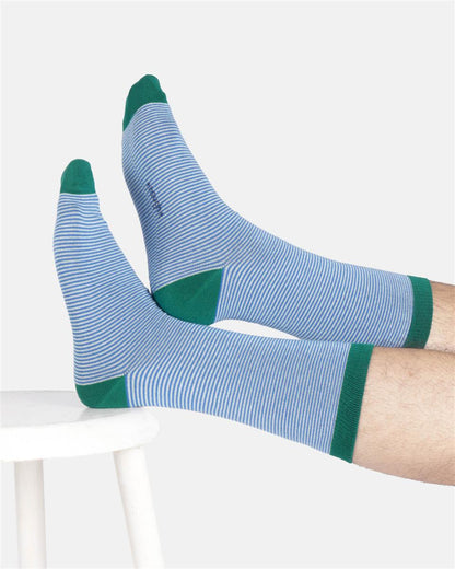 Mens Modal Stripe Crew Socks - Marlowe nature