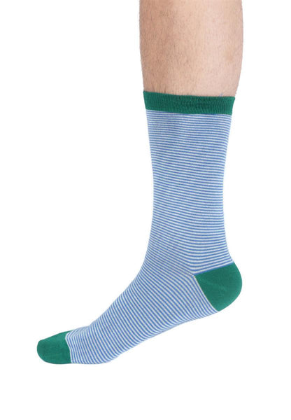 Mens Modal Stripe Crew Socks - Marlowe nature