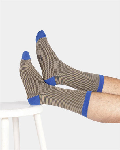 Mens Modal Stripe Crew Socks - Marlowe nature