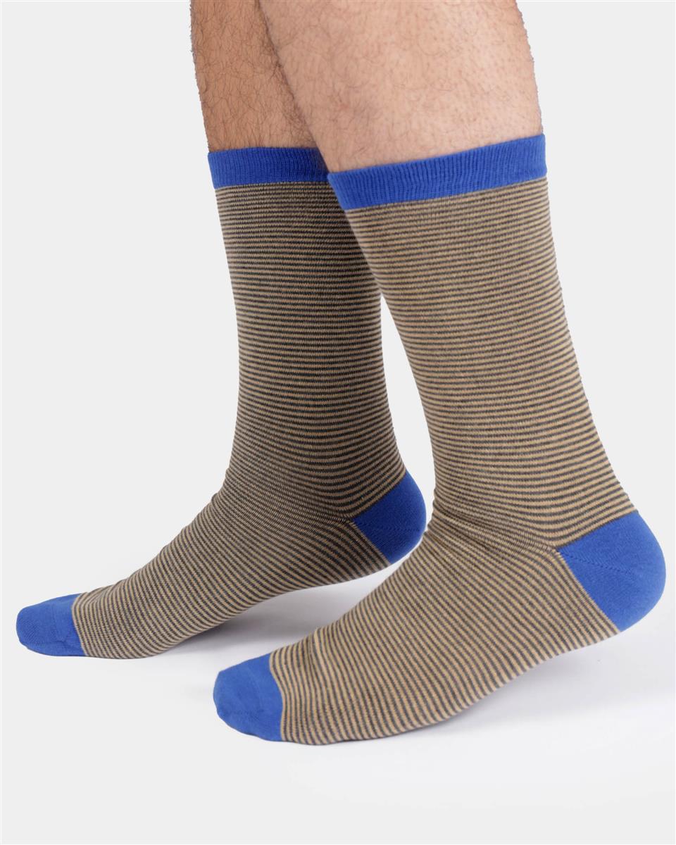 Mens Modal Stripe Crew Socks - Marlowe nature