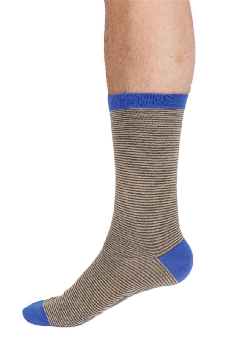 Mens Modal Stripe Crew Socks - Marlowe nature