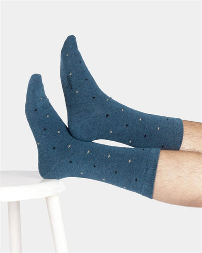 Mens Diamond Spot Organic Cotton Crew Socks