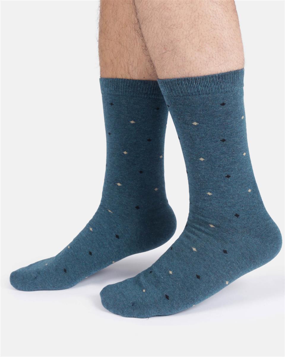 Mens Diamond Spot Organic Cotton Crew Socks