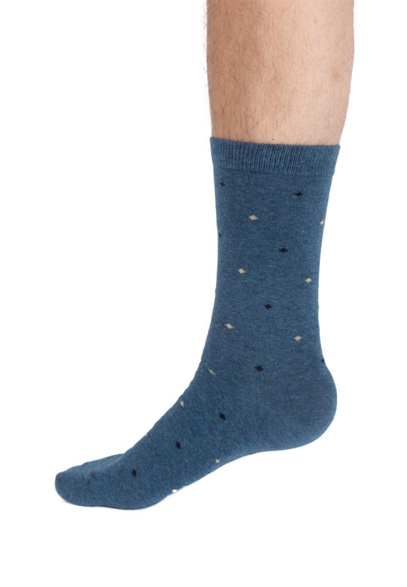 Mens Diamond Spot Organic Cotton Crew Socks