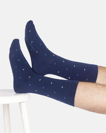 Mens Diamond Spot Organic Cotton Crew Socks