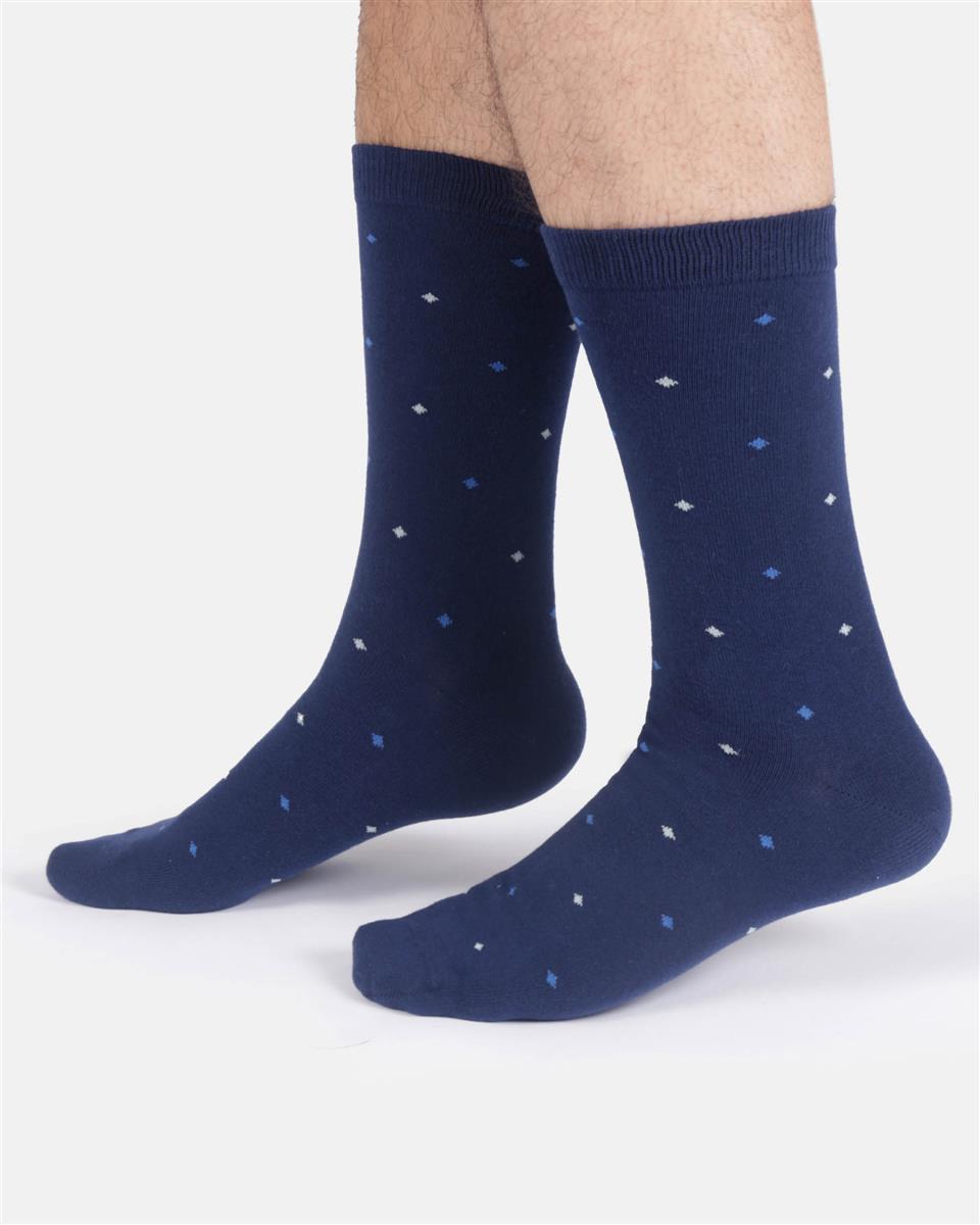 Mens Diamond Spot Organic Cotton Crew Socks