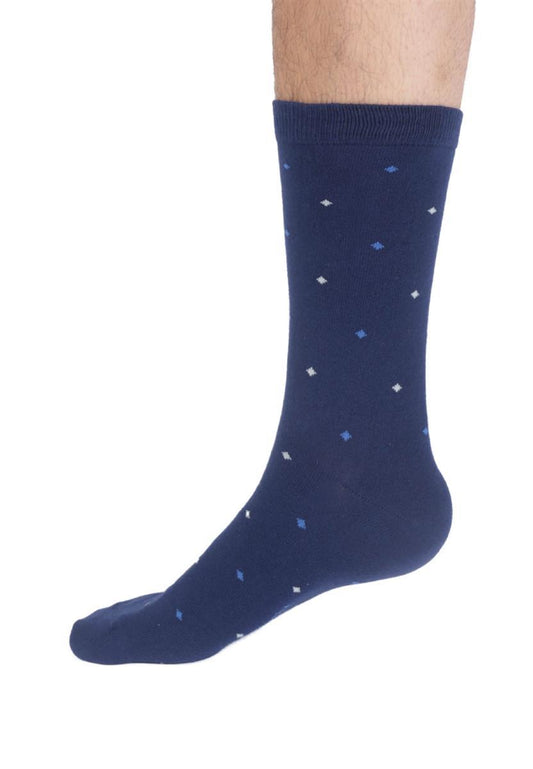 Mens Diamond Spot Organic Cotton Crew Socks