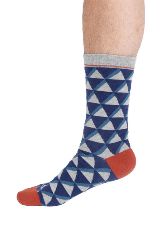 Mens Diamond Spot Organic Cotton Crew Socks