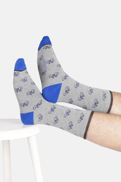 Mens Simple Bike Bamboo Crew Socks