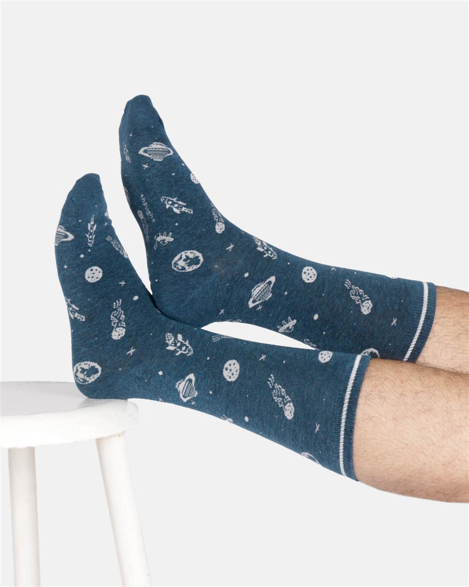 Mens Mono Space Organic Cotton Crew Socks - Marlowe nature
