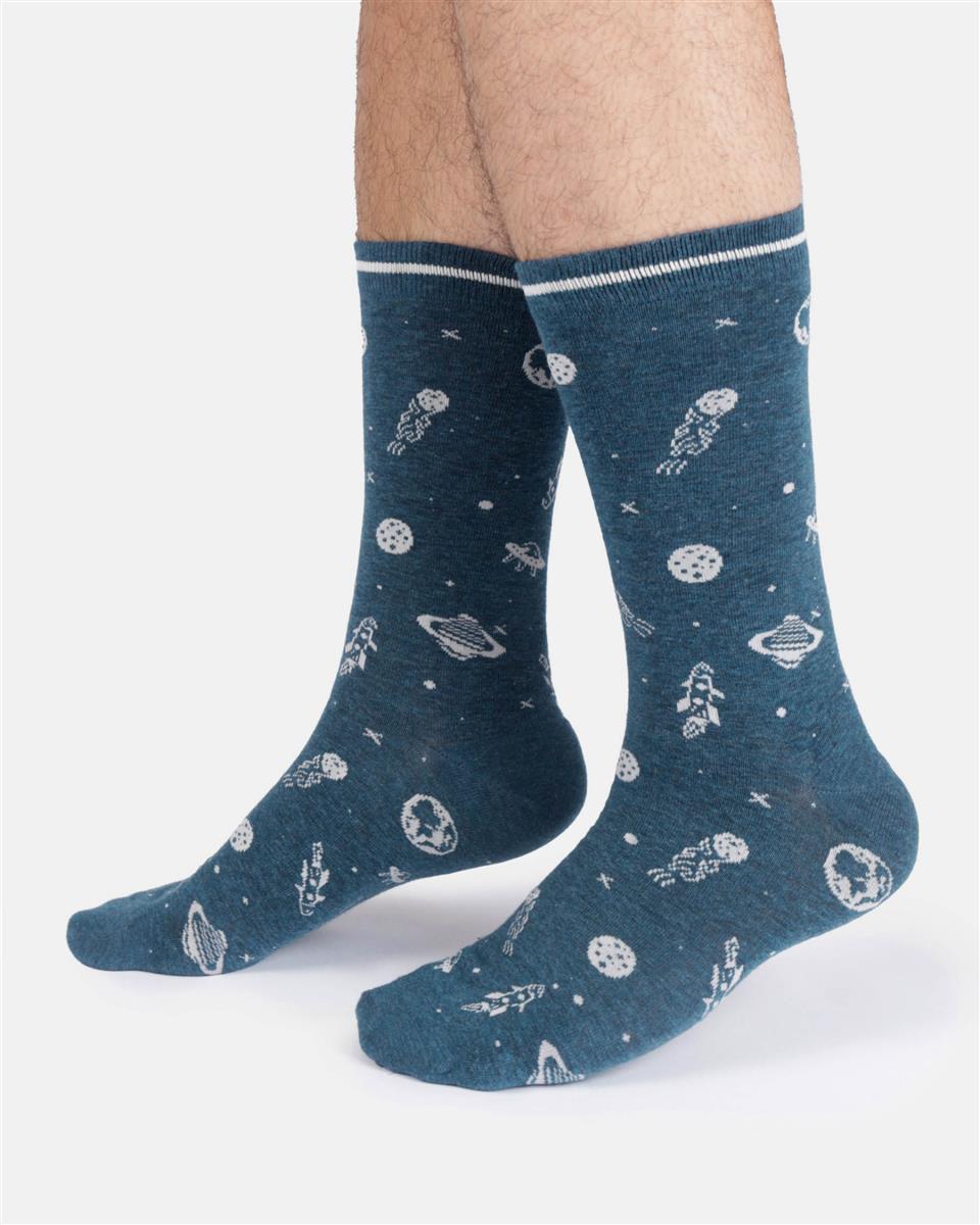 Mens Mono Space Organic Cotton Crew Socks - Marlowe nature