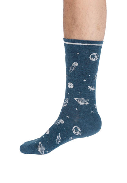 Mens Mono Space Organic Cotton Crew Socks