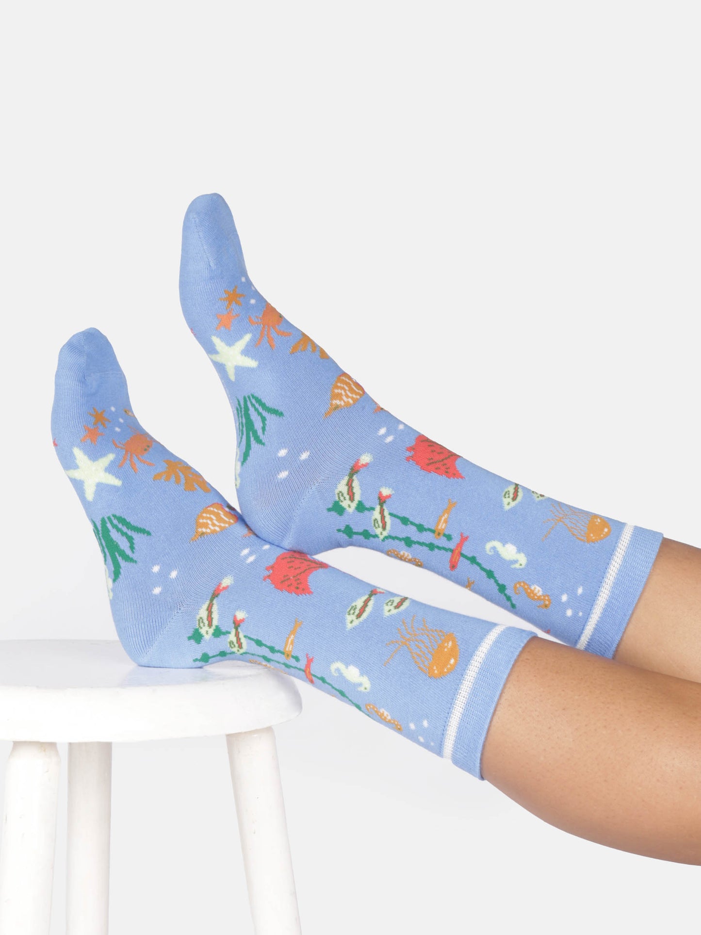 Womens Under The Sea Organic Cotton Crew Socks