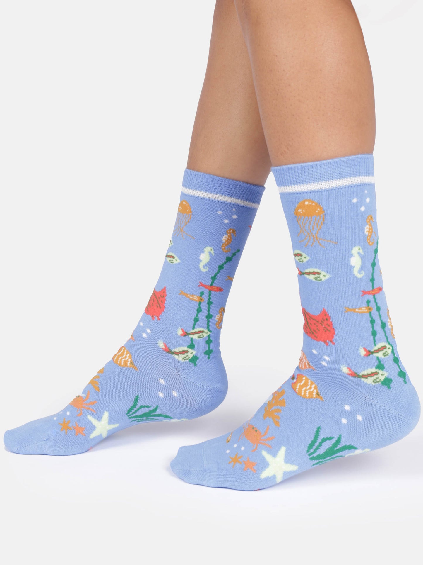 Womens Under The Sea Organic Cotton Crew Socks