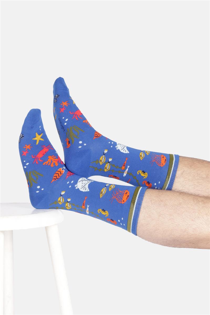 Mens Under The Sea Organic Cotton Crew Socks