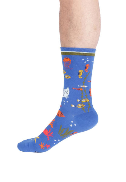 Mens Under The Sea Organic Cotton Crew Socks