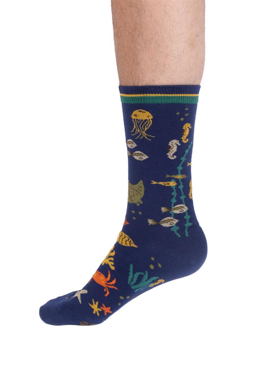 Mens Under The Sea Organic Cotton Crew Socks