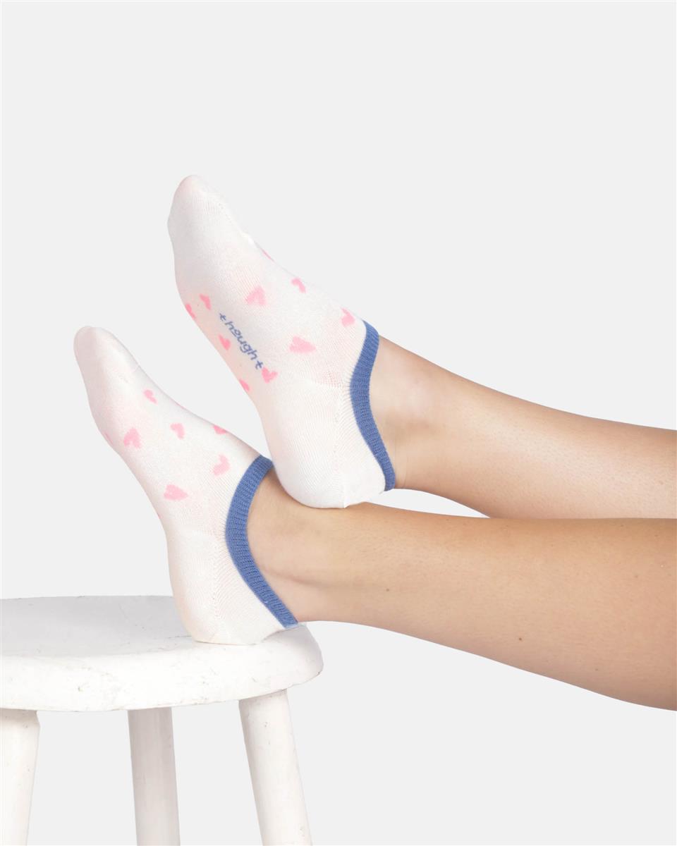 Womens Patterned Organic Cotton No-Show Socks 3 Pack