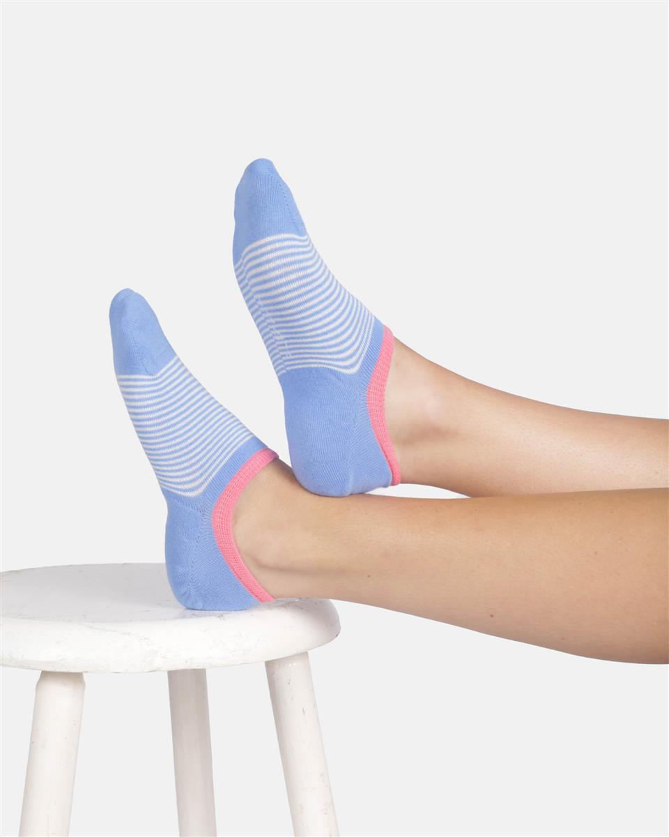 Womens Patterned Organic Cotton No-Show Socks 3 Pack