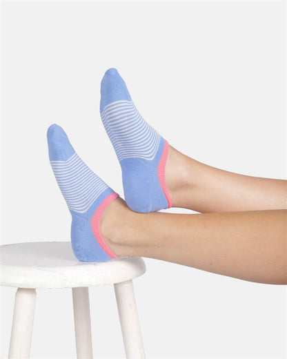 Womens Patterned Organic Cotton No-Show Socks 3 Pack