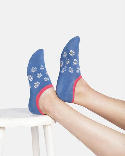 Womens Patterned Organic Cotton No-Show Socks 3 Pack