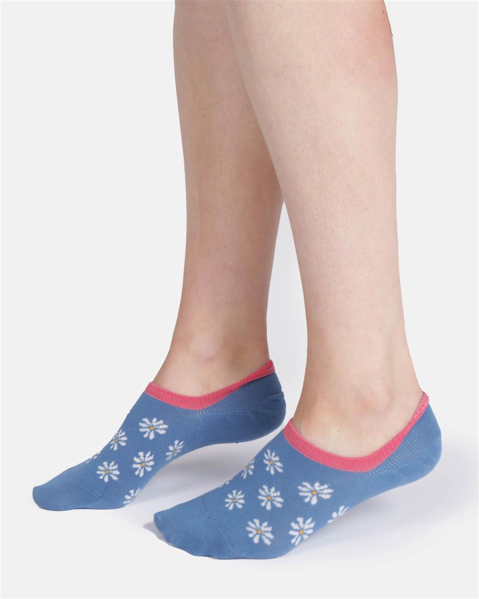 Womens Patterned Organic Cotton No-Show Socks 3 Pack