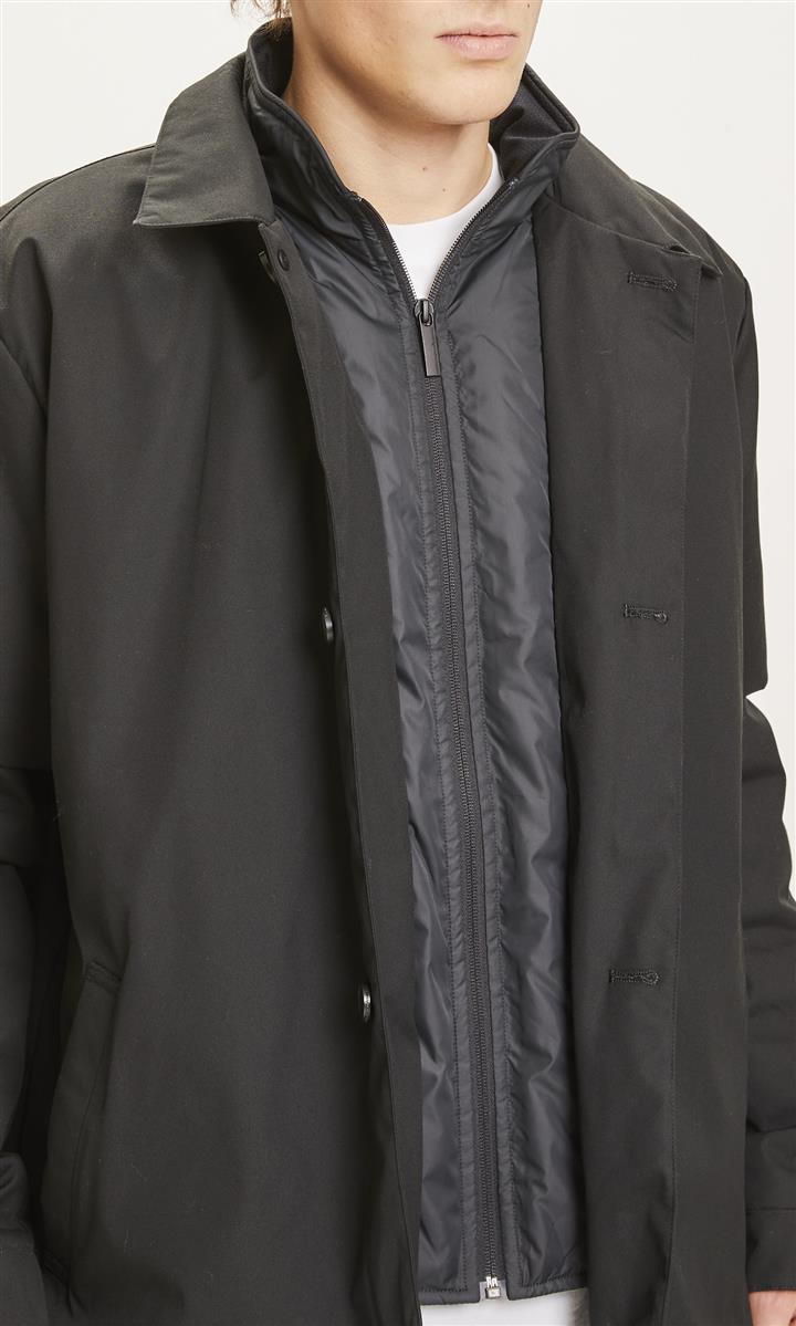 Climate shell jacket with buttons