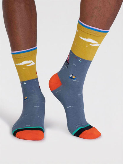 Dae Seaside Scene Socks